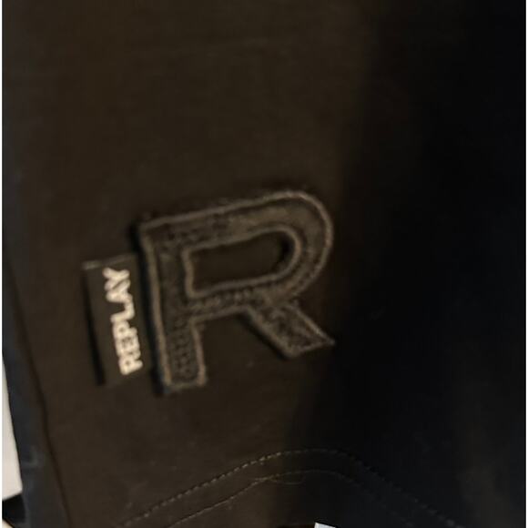 Replay M. Mercerized SS Men's Shirt Black Premium Cotton Tee Size Large - Picture 2 of 7